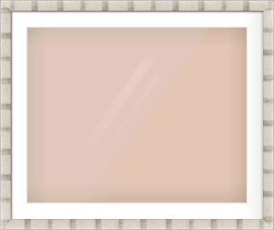 Silver Flat Frame for 30 × 24in artwork, with Smooth White Single Mount