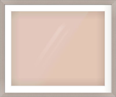 Brushed Silver & Black Sided Flat Frame for 30 × 24in artwork, with Smooth White Single Mount