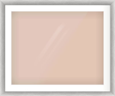 Silver Cushion Frame for 30 × 24in artwork, with Smooth White Single Mount