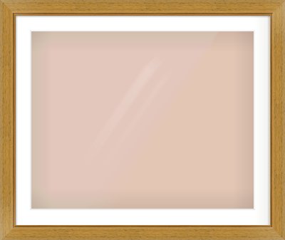 Gold Flat Frame for 30 × 24in artwork, with Smooth White Single Mount