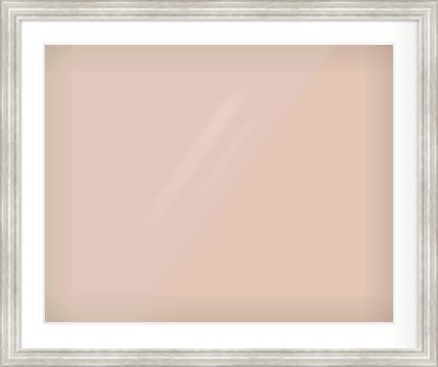 Silver Scoop Frame for 30 × 24in artwork, with Smooth White Single Mount
