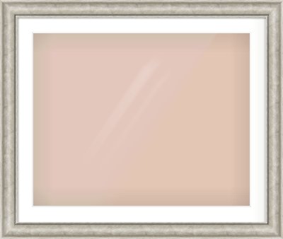 Silver Scoop Frame for 30 × 24in artwork, with Smooth White Single Mount