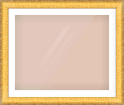 Gold Flat Frame for 30 × 24in artwork, with Smooth White Single Mount