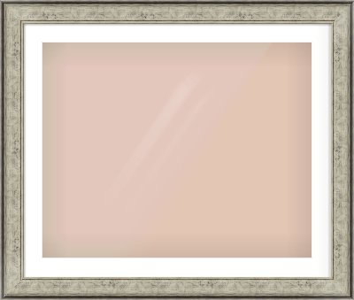 Silver Flat Frame for 30 × 24in artwork, with Smooth White Single Mount