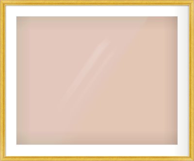 Gold Cushion Frame for 30 × 24in artwork, with Smooth White Single Mount