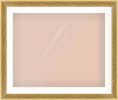 Gold Flat Frame for 30 × 24in artwork, with Smooth White Single Mount