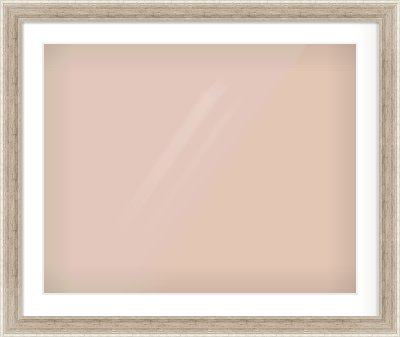 Silver Flat Frame for 30 × 24in artwork, with Smooth White Single Mount