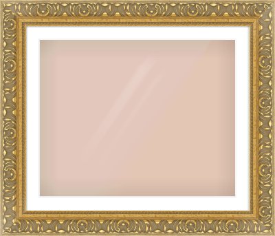 Gold Reverse Frame for 30 × 24in artwork, with Smooth White Single Mount