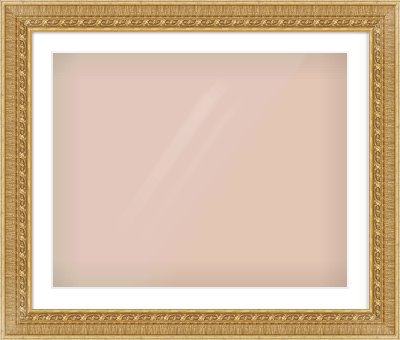 Gold Reverse Frame for 30 × 24in artwork, with Smooth White Single Mount