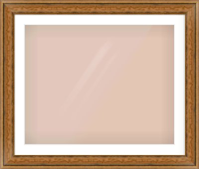 Gold Scoop Frame for 30 × 24in artwork, with Smooth White Single Mount
