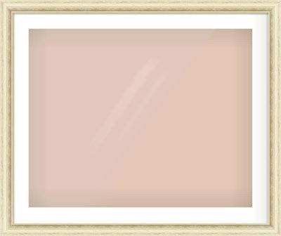 Ivory Distressed Frame for 30 × 24in artwork, with Smooth White Single Mount