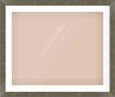 Brushed Pewter Flat Frame for 30 × 24in artwork, with Smooth White Single Mount