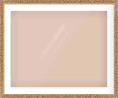 Gold Scoop Frame for 30 × 24in artwork, with Smooth White Single Mount