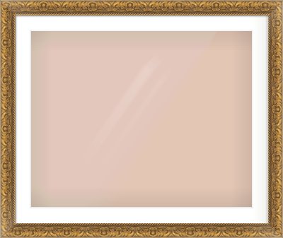 Gold Scoop Frame for 30 × 24in artwork, with Smooth White Single Mount