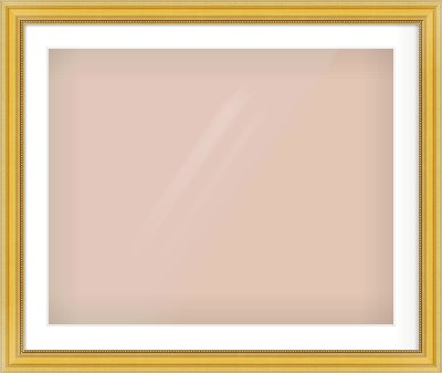 Gold Spoon Frame for 30 × 24in artwork, with Smooth White Single Mount