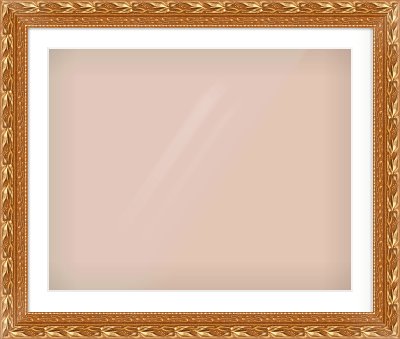 Gold Spoon Frame for 30 × 24in artwork, with Smooth White Single Mount