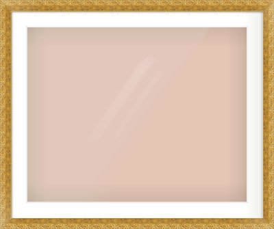 Gold Spoon Frame for 30 × 24in artwork, with Smooth White Single Mount
