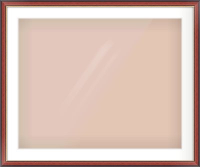 Brown Cushion Frame for 30 × 24in artwork, with Smooth White Single Mount