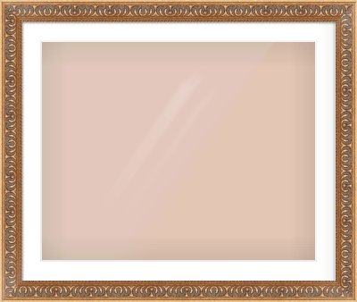Gold Reverse Frame for 30 × 24in artwork, with Smooth White Single Mount
