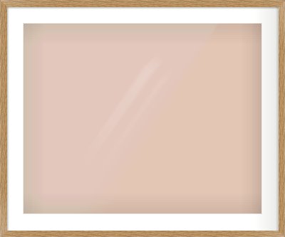 Oak Effect Flat Frame for 30 × 24in artwork, with Smooth White Single Mount