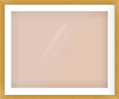 Gold Flat Frame for 30 × 24in artwork, with Smooth White Single Mount