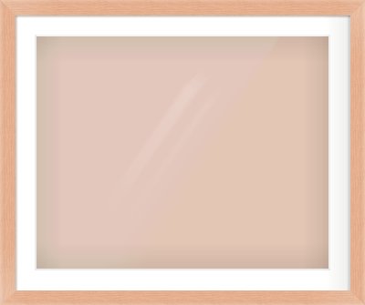 Oak Effect Flat Frame for 30 × 24in artwork, with Smooth White Single Mount