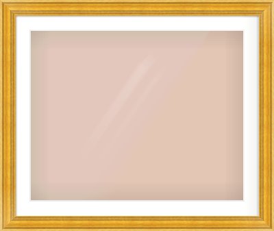 Gold Spoon Frame for 30 × 24in artwork, with Smooth White Single Mount
