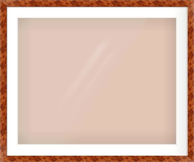 Brown Flat Frame for 30 × 24in artwork, with Smooth White Single Mount