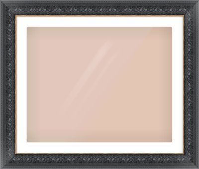 Black Reverse Frame for 30 × 24in artwork, with Smooth White Single Mount