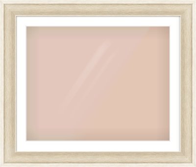 Silver / White Scoop Frame for 30 × 24in artwork, with Smooth White Single Mount