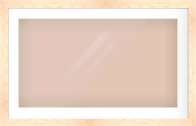 Natural Wood Reverse Frame for 800 × 450mm artwork, with Smooth White Single Mount