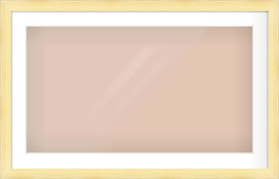 Natural Wood Cushion Frame for 800 × 450mm artwork, with Smooth White Single Mount