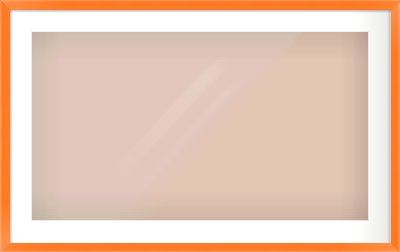 Orange Paint Flat Frame for 80 × 45cm artwork, with Smooth White Single Mount