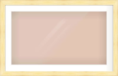 Natural Wood Stepped Flat Frame for 800 × 450mm artwork, with Smooth White Single Mount