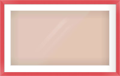 Red Paint Flat Frame for 80 × 45cm artwork, with Smooth White Single Mount