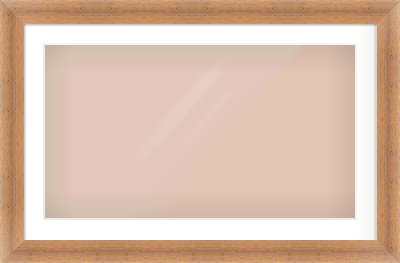 Antique Pine Flat Frame for 800 × 450mm artwork, with Smooth White Single Mount