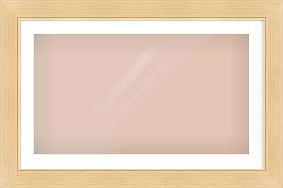 Natural Wood Flat Frame for 800 × 450mm artwork, with Smooth White Single Mount