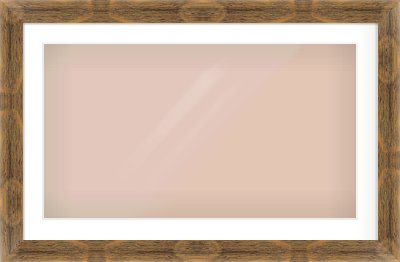 Characteristic Brown Flat Frame for 800 × 450mm artwork, with Smooth White Single Mount