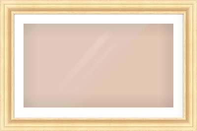 Natural Wood Scoop Frame for 800 × 450mm artwork, with Smooth White Single Mount