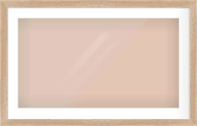 Oak Veneer Flat Frame for 800 × 450mm artwork, with Smooth White Single Mount