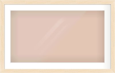 Natural wood Flat Frame for 800 × 450mm artwork, with Smooth White Single Mount