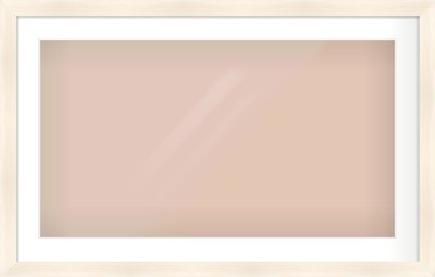 Natural Wood Flat Frame for 800 × 450mm artwork, with Smooth White Single Mount