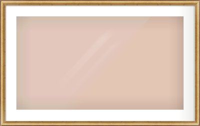 Gold Dome Frame for 800 × 450mm artwork, with Smooth White Single Mount
