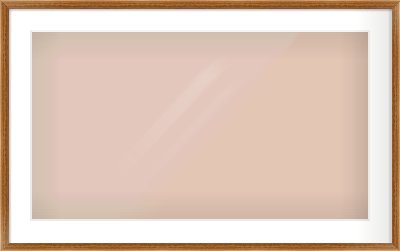 Natural Wood Flat Frame for 800 × 450mm artwork, with Smooth White Single Mount