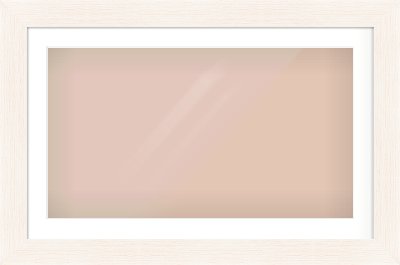 Ivory Driftwood Flat Frame for 800 × 450mm artwork, with Smooth White Single Mount