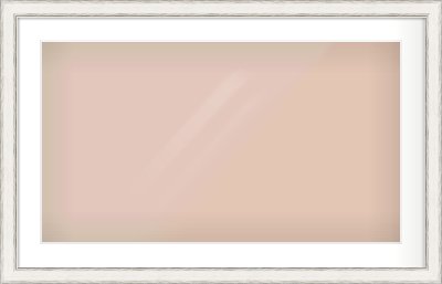 Black/Silver Flat Frame for 80 × 45cm artwork, with Smooth White Single Mount
