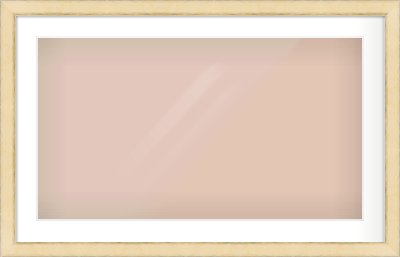Gold Flat Frame for 800 × 450mm artwork, with Smooth White Single Mount