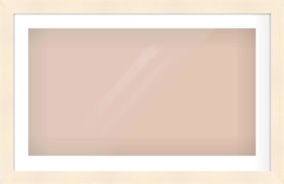Natural Wood Flat Frame for 800 × 450mm artwork, with Smooth White Single Mount