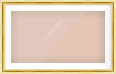 Gold Cushion Frame for 800 × 450mm artwork, with Smooth White Single Mount