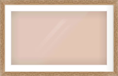 Light Brown Decorative Frame for 800 × 450mm artwork, with Smooth White Single Mount